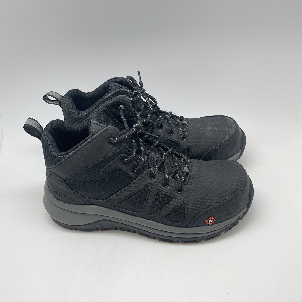Merrell Boots Mens 6.5‎ Fullbench Speed Mid J003319 Black Workwear Safety Toe